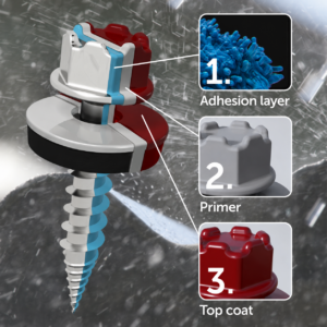 Why is a three-layer coating the best guarantee for roofing screws?